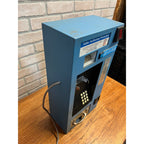 Vintage 1980s Coin-Operated Wall-Mount Pay Telephone Blue Steel Caller COCOT