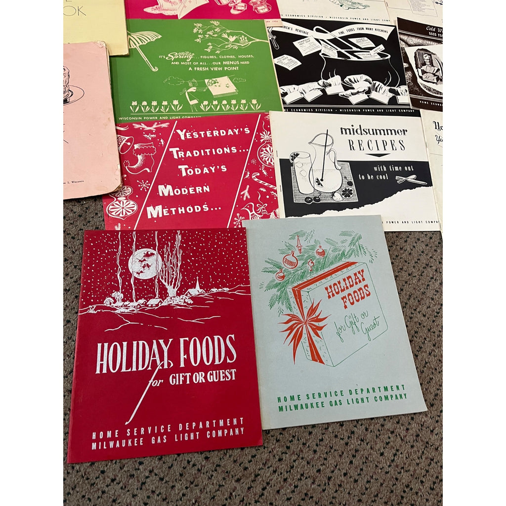 Vintage 1950s Wisconsin Power & Light Company Recipe Books Christmas Huge Lot