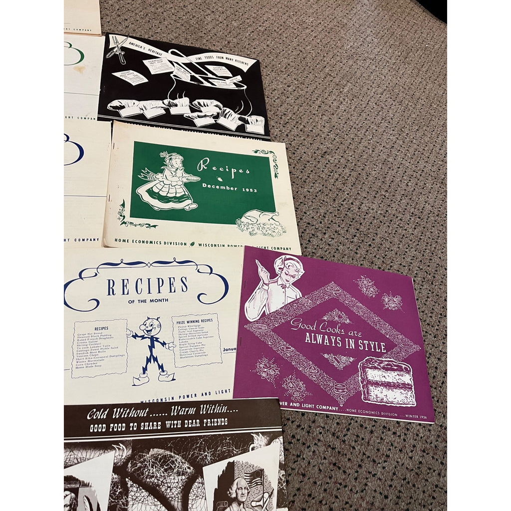 Vintage 1950s Wisconsin Power & Light Company Recipe Books Christmas Huge Lot