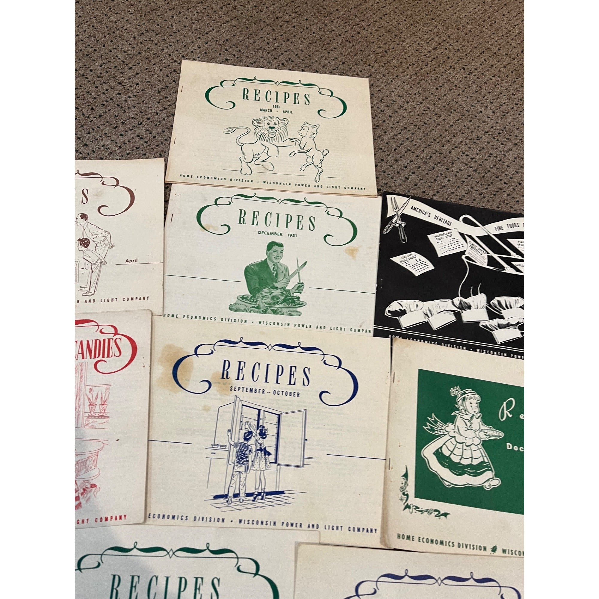 Vintage 1950s Wisconsin Power & Light Company Recipe Books Christmas Huge Lot