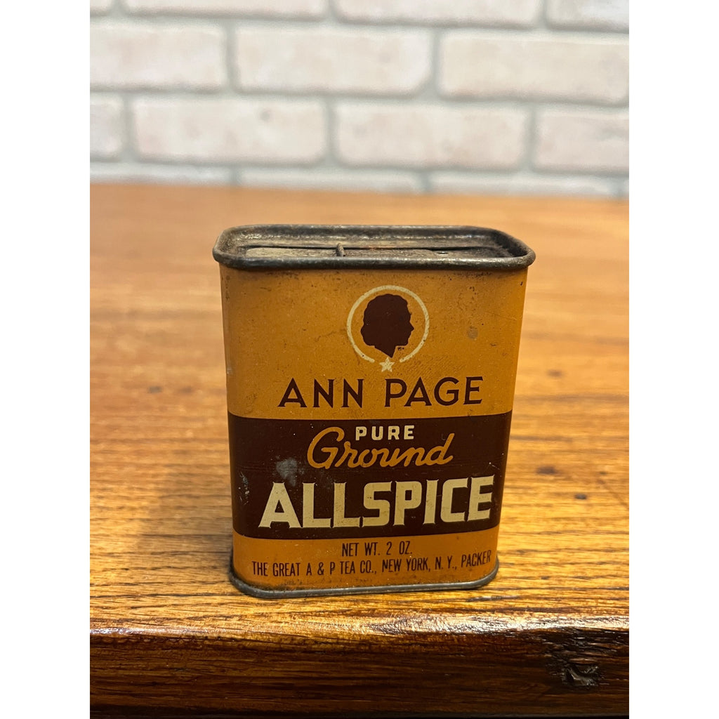 Vintage Ann Page Pure Ground Allspice Spice Tin Advertising Can The Great A&P Tea Co. New York, N.Y.