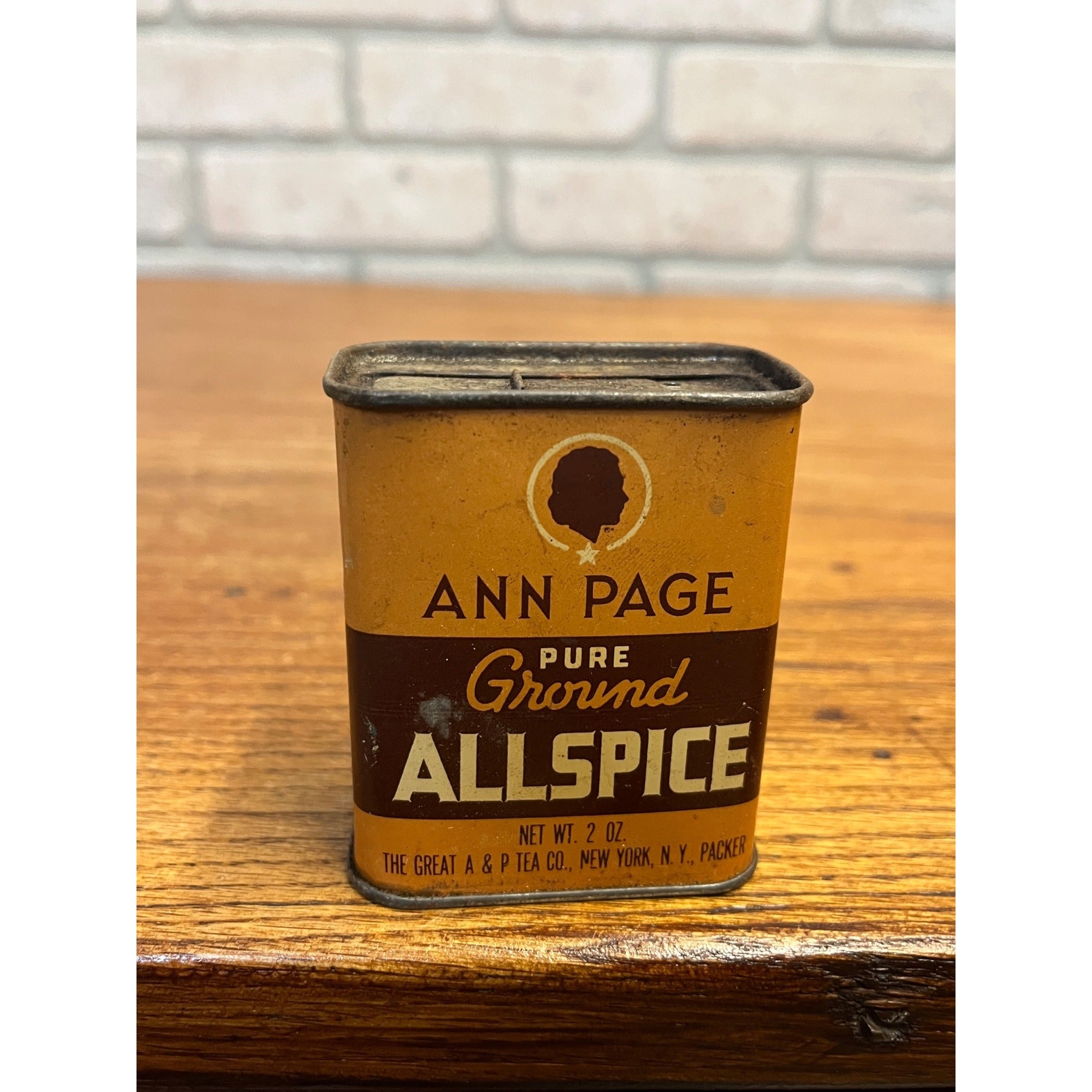 Vintage Ann Page Pure Ground Allspice Spice Tin Advertising Can The Great A&P Tea Co. New York, N.Y.