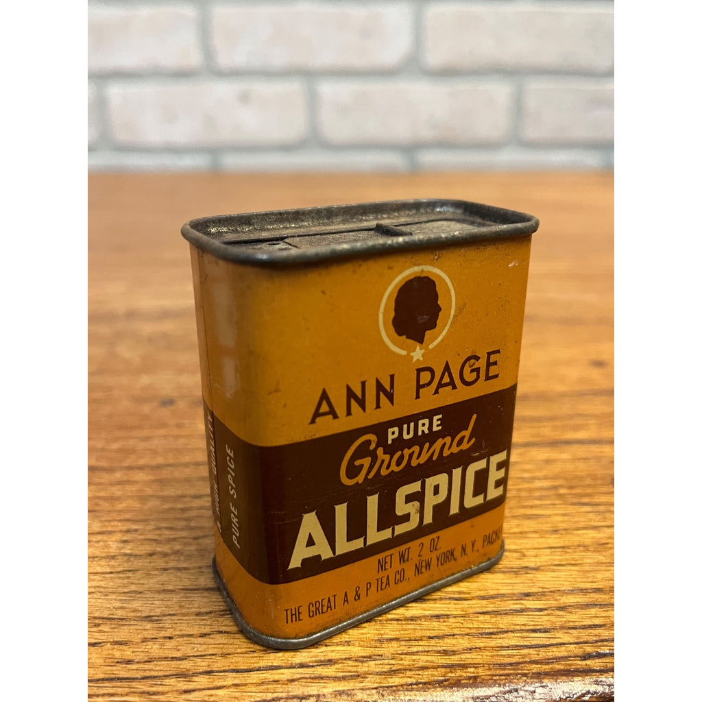 Vintage Ann Page Pure Ground Allspice Spice Tin Advertising Can The Great A&P Tea Co. New York, N.Y.