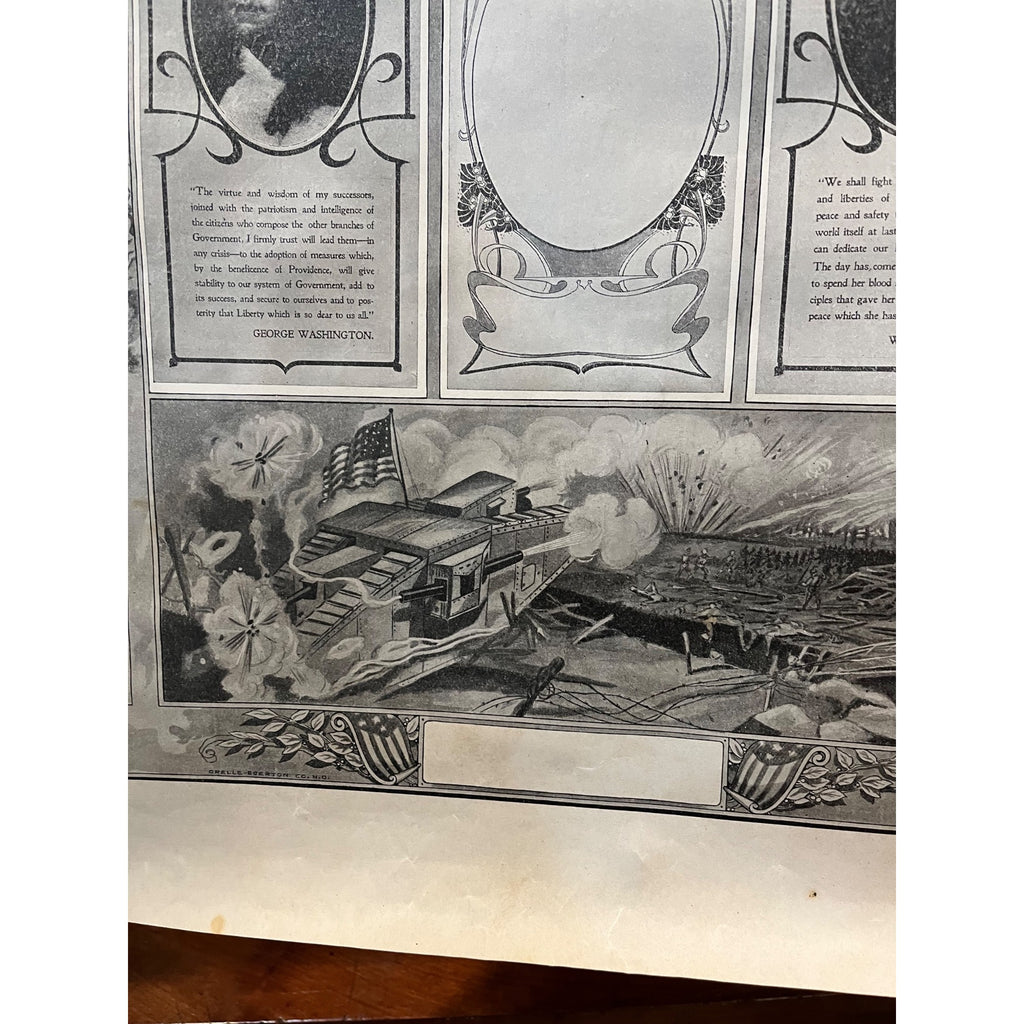 World War I 1917 Soldiers Memorial Poster WWI Washington Woodrow Wilson WW1