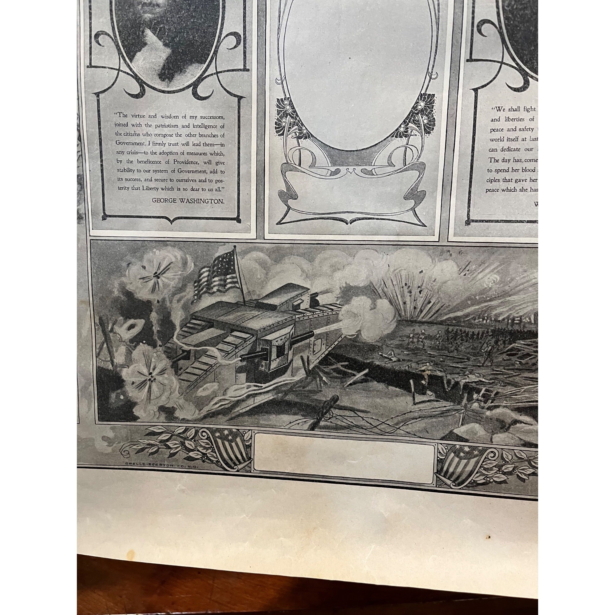 World War I 1917 Soldiers Memorial Poster WWI Washington Woodrow Wilson WW1