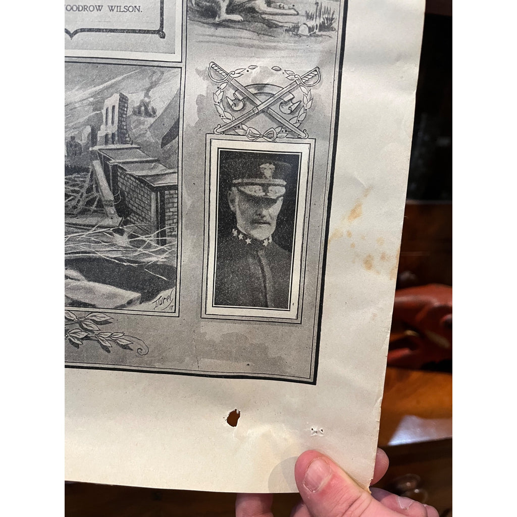 World War I 1917 Soldiers Memorial Poster WWI Washington Woodrow Wilson WW1