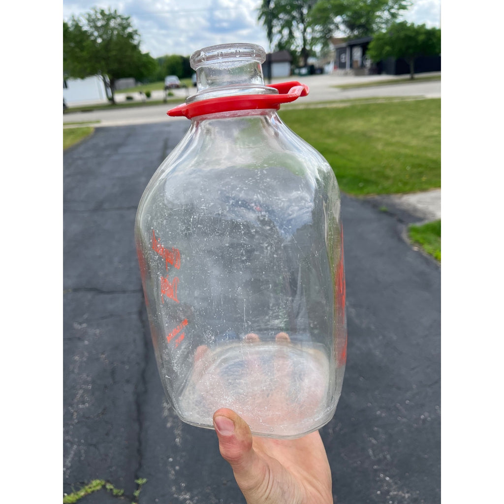Vintage Wayside Dairy Belgium Wisconsin Wis WI ONE GALLON Glass Milk Bottle