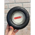 Vintage Firestone Steel Belted Radial 500 Rubber Glass Tire Advertising Ashtray