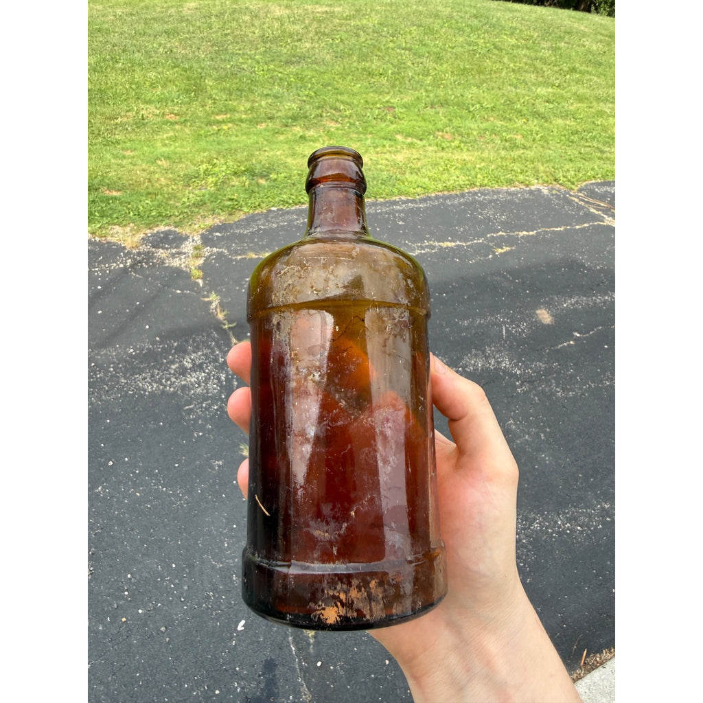 Vintage Honey Amber Sanford's Inks One Pint and Library Paste Bottle Embossed