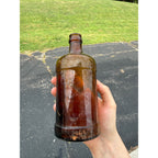 Vintage Honey Amber Sanford's Inks One Pint and Library Paste Bottle Embossed