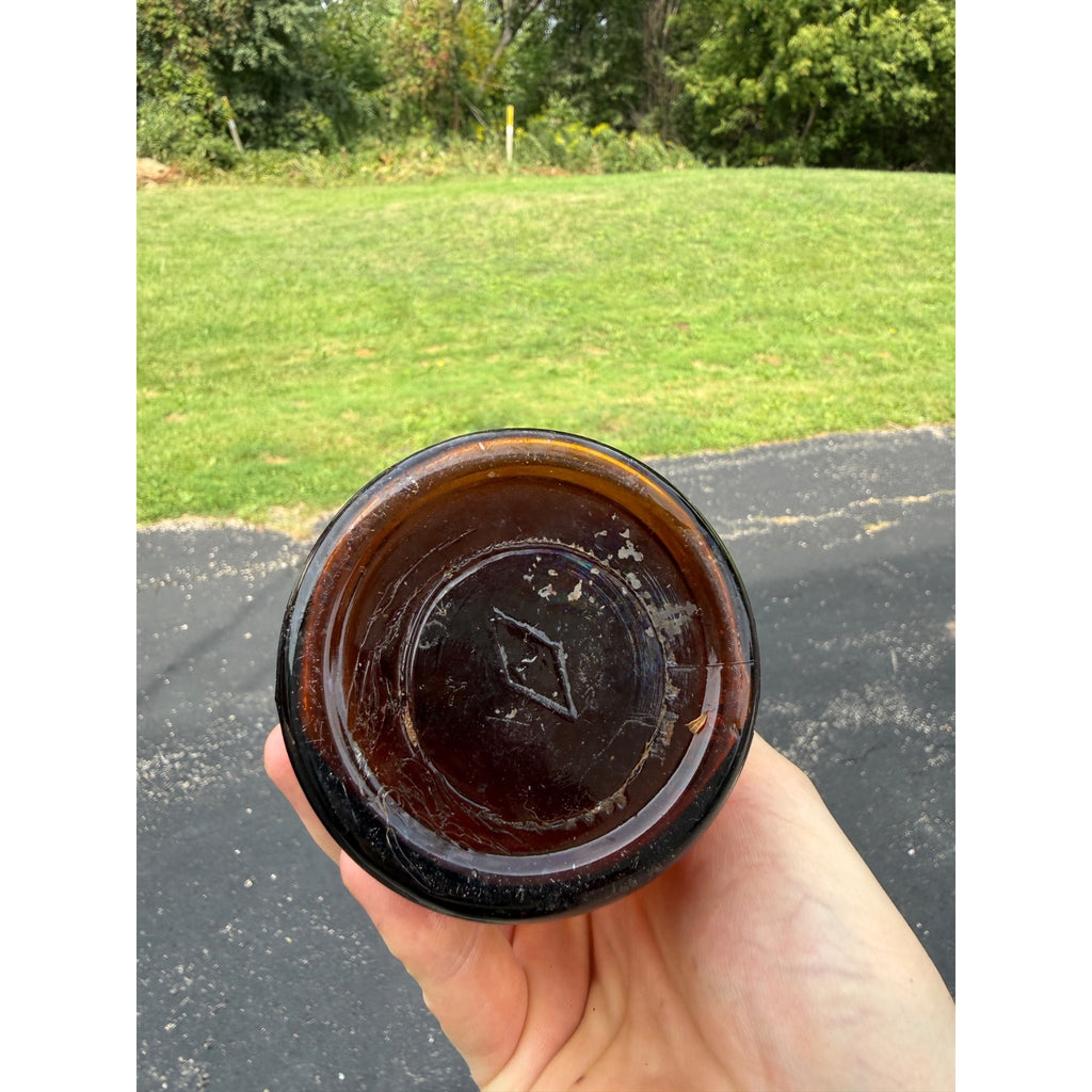 Vintage Honey Amber Sanford's Inks One Pint and Library Paste Bottle Embossed