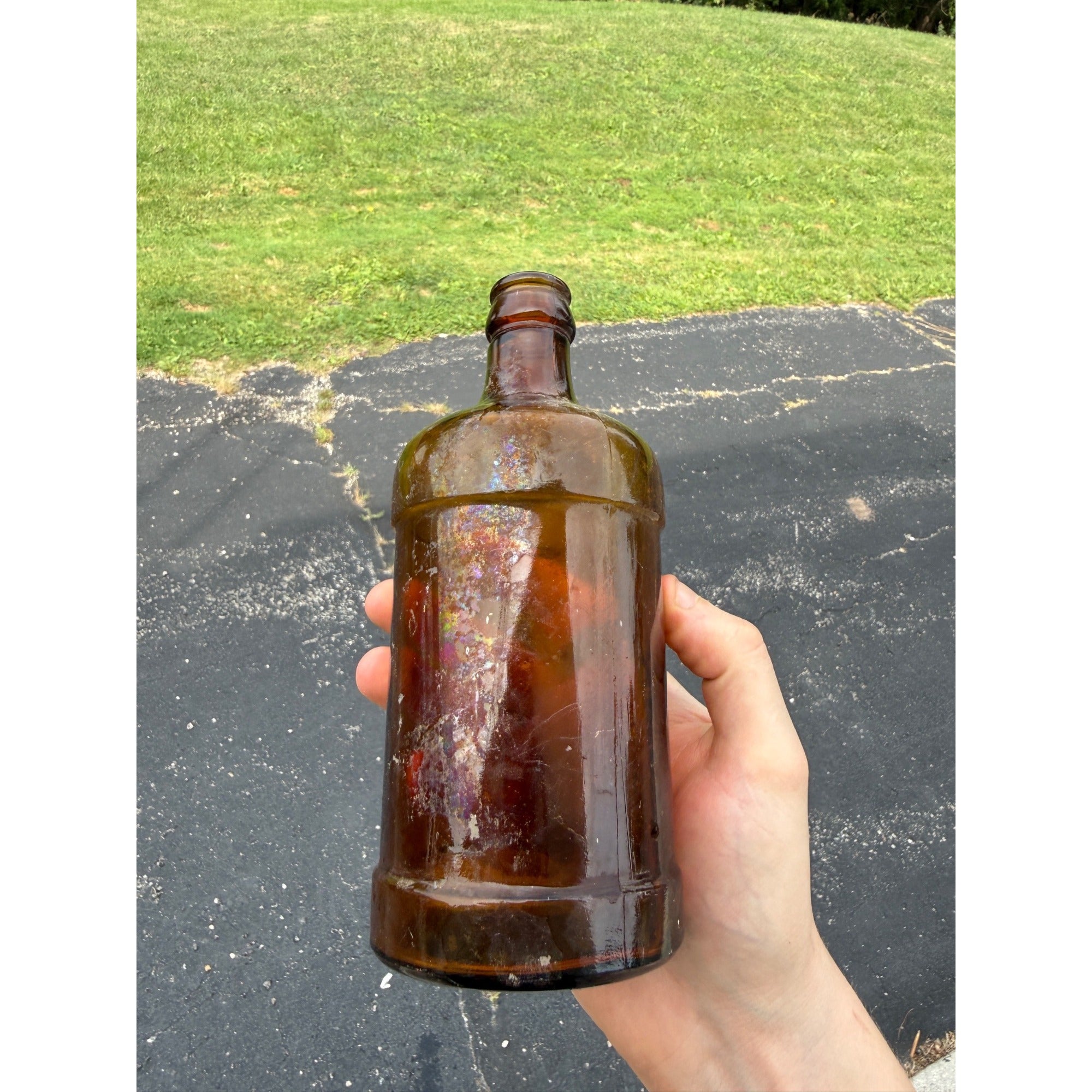 Vintage Honey Amber Sanford's Inks One Pint and Library Paste Bottle Embossed