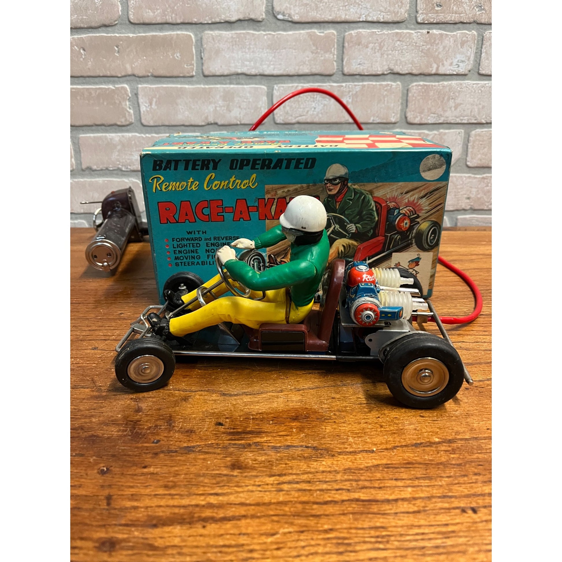Vintage 1960's Marx Race-A-Kart Remote Control Toy Original Box