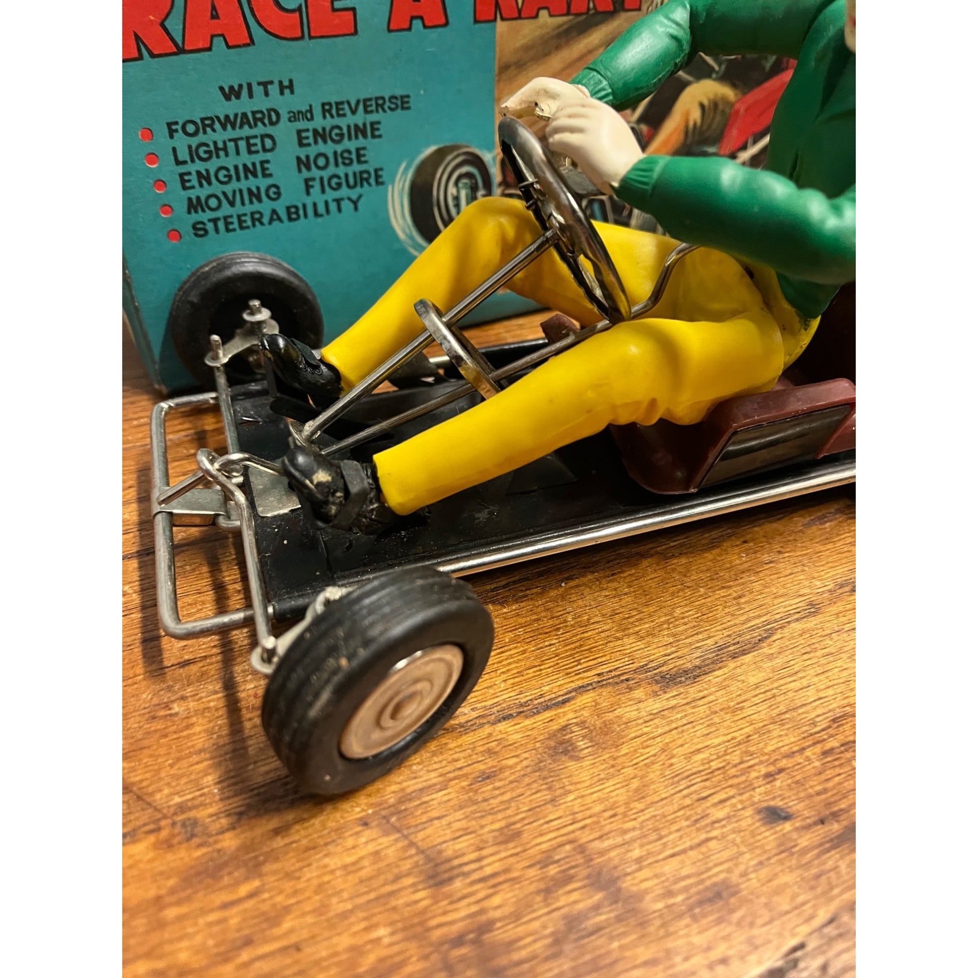 Vintage 1960's Marx Race-A-Kart Remote Control Toy Original Box