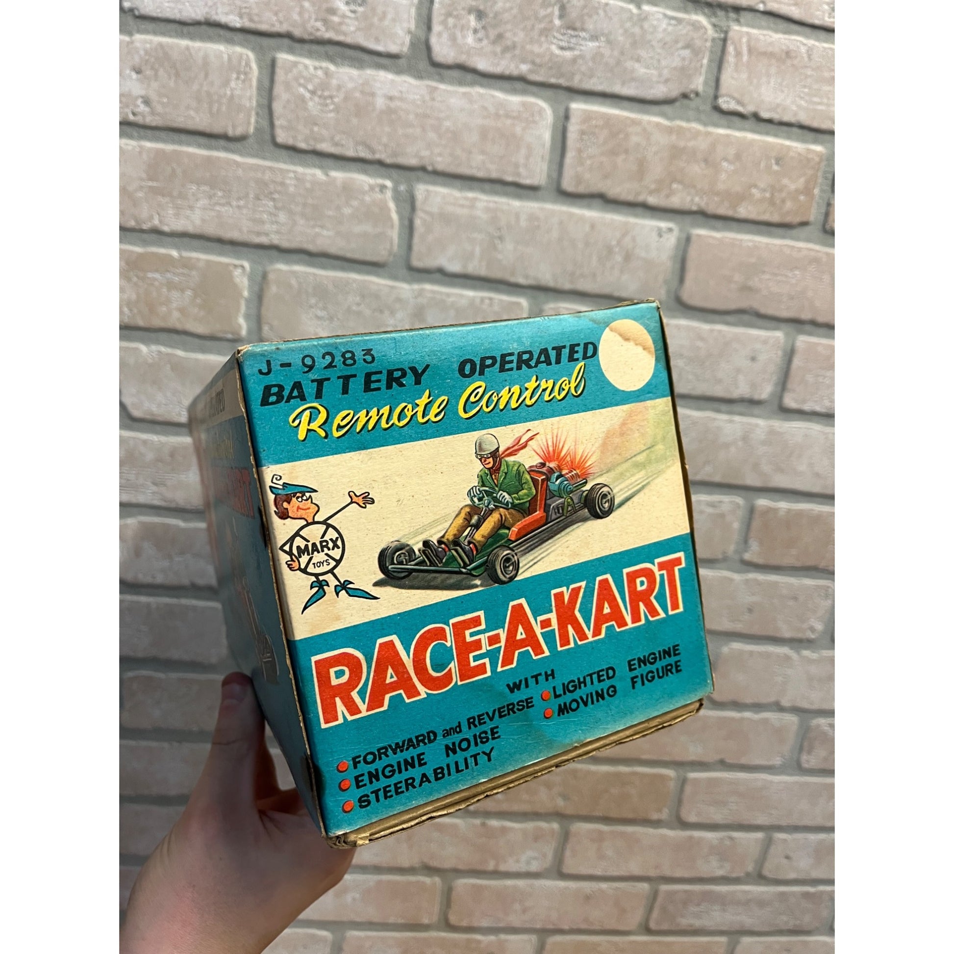 Vintage 1960's Marx Race-A-Kart Remote Control Toy Original Box