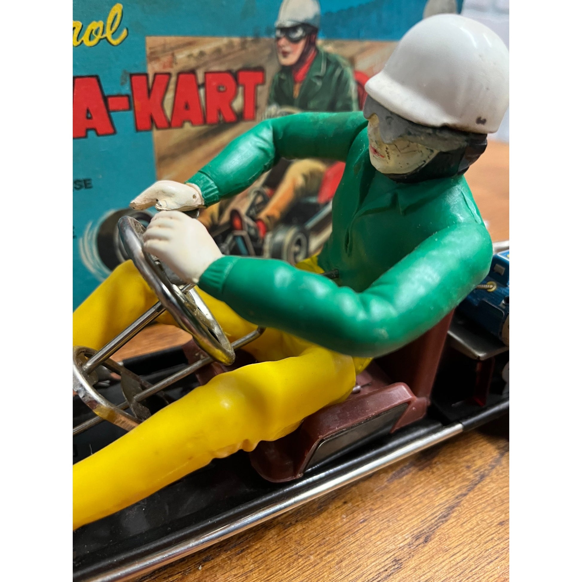 Vintage 1960's Marx Race-A-Kart Remote Control Toy Original Box