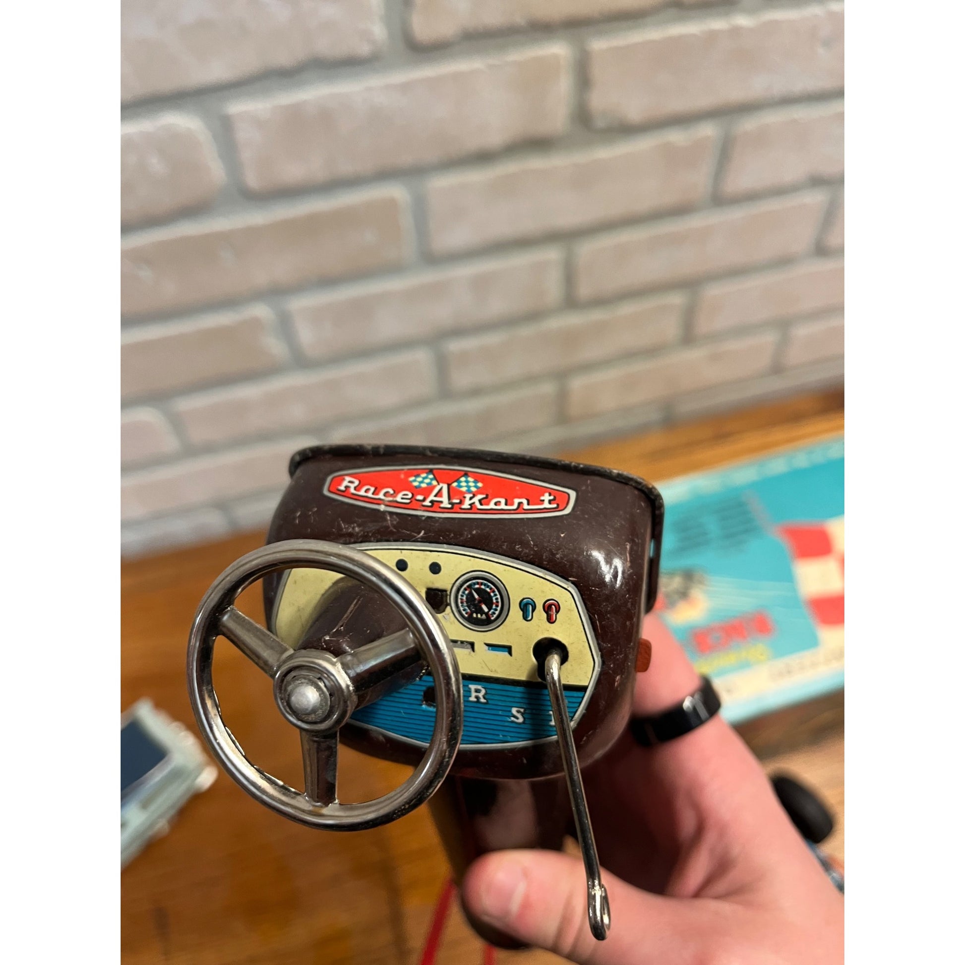 Vintage 1960's Marx Race-A-Kart Remote Control Toy Original Box