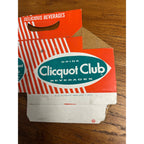 Clicquot Club Beverages Cardboard Carrier Six Pack Carton Bottle 6-Pack Case Vintage