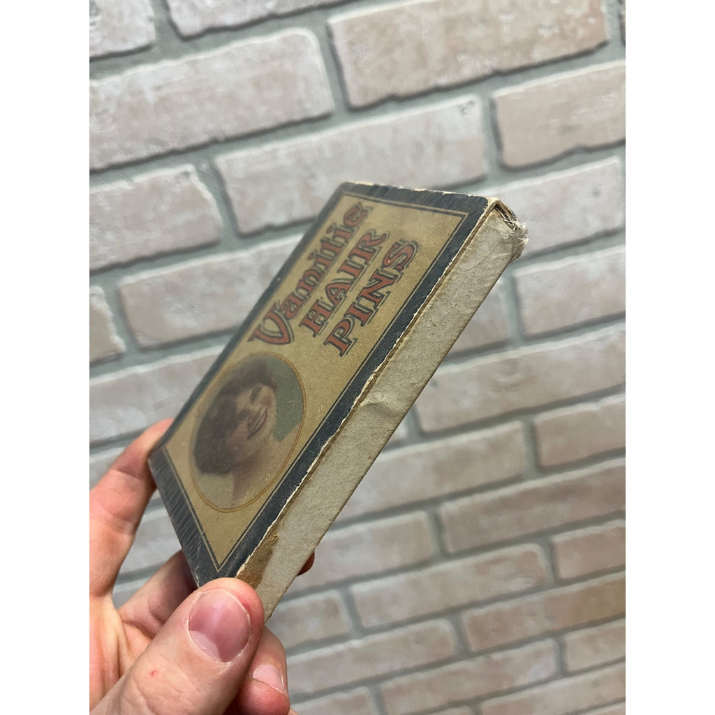 Antique Early 1900s Vanitie Hair Pins Empty Advertising Box Edwardian Victorian