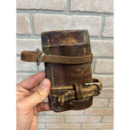Antique Leather Belt Tool Holder Frog Lineman Fence Pliers Holster c1930