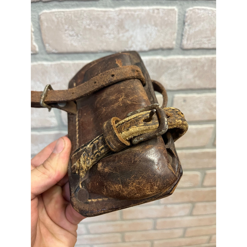Antique Leather Belt Tool Holder Frog Lineman Fence Pliers Holster c1930