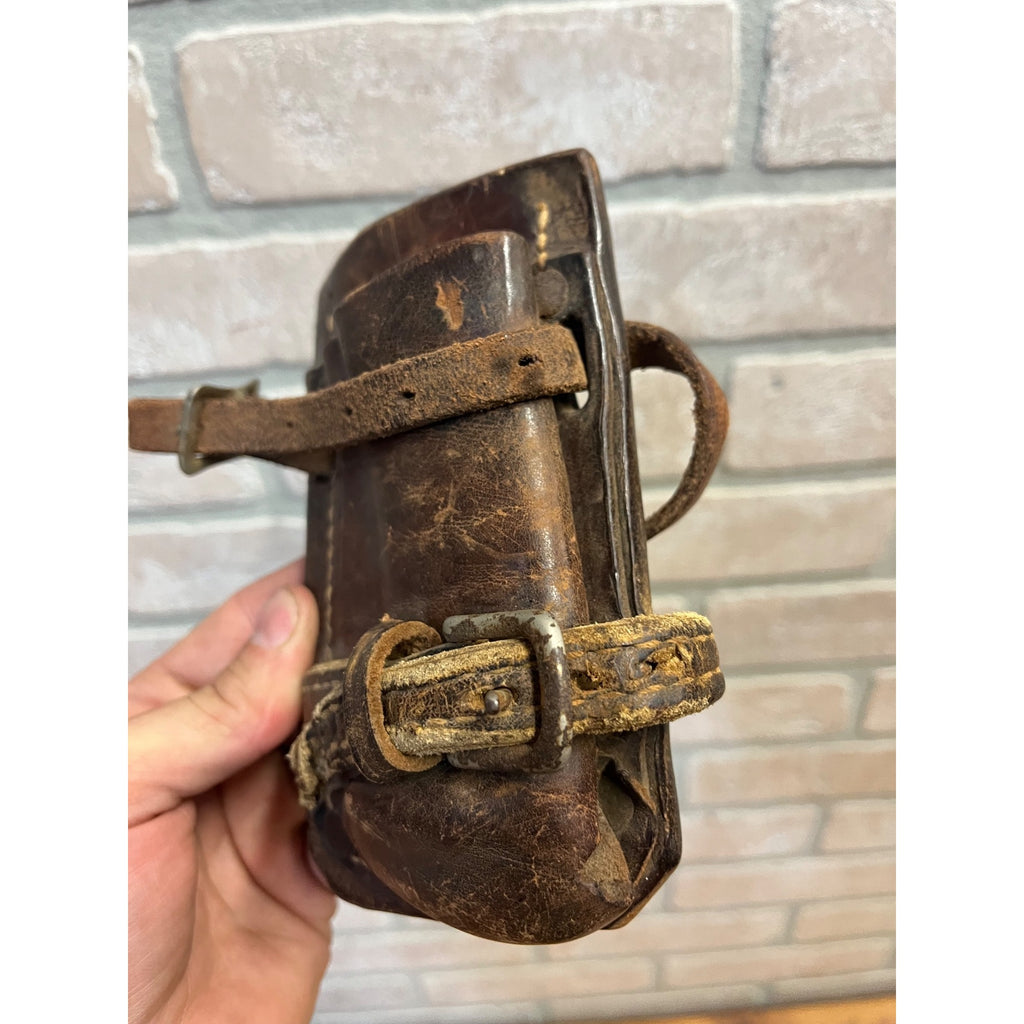 Antique Leather Belt Tool Holder Frog Lineman Fence Pliers Holster c1930