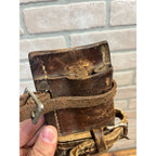Antique Leather Belt Tool Holder Frog Lineman Fence Pliers Holster c1930