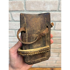Antique Leather Belt Tool Holder Frog Lineman Fence Pliers Holster c1930