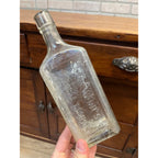 Dr. Wards Medical Company Antique Glass Medicine Bottle Bubbles Embossed 9 Inch