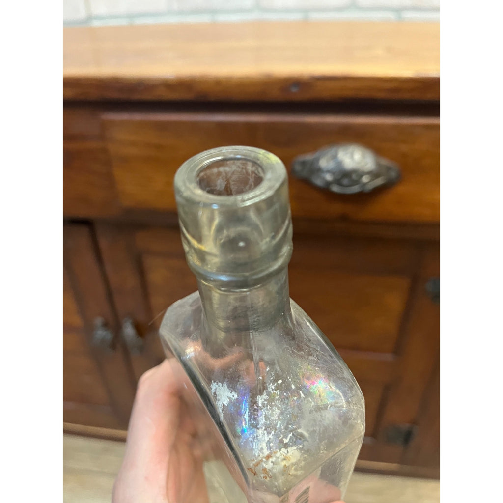 Dr. Wards Medical Company Antique Glass Medicine Bottle Bubbles Embossed 9 Inch
