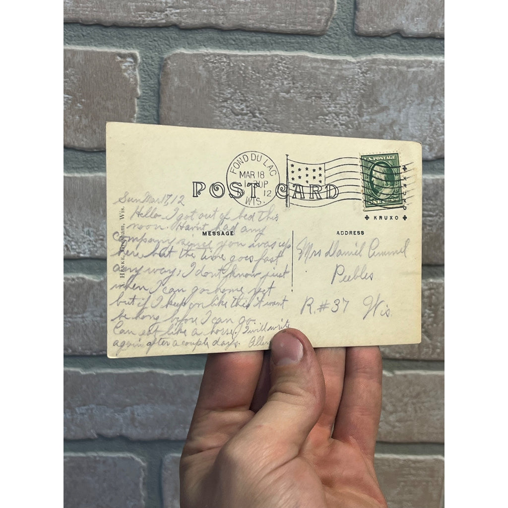 RPPC Gresham Wisconsin  "La Dalls" Falls Flowing River Real Photo Wis WI