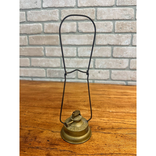 Dietz Brass Boy Lantern Lamp Frame With Burner & wick No Globe For Parts Repair