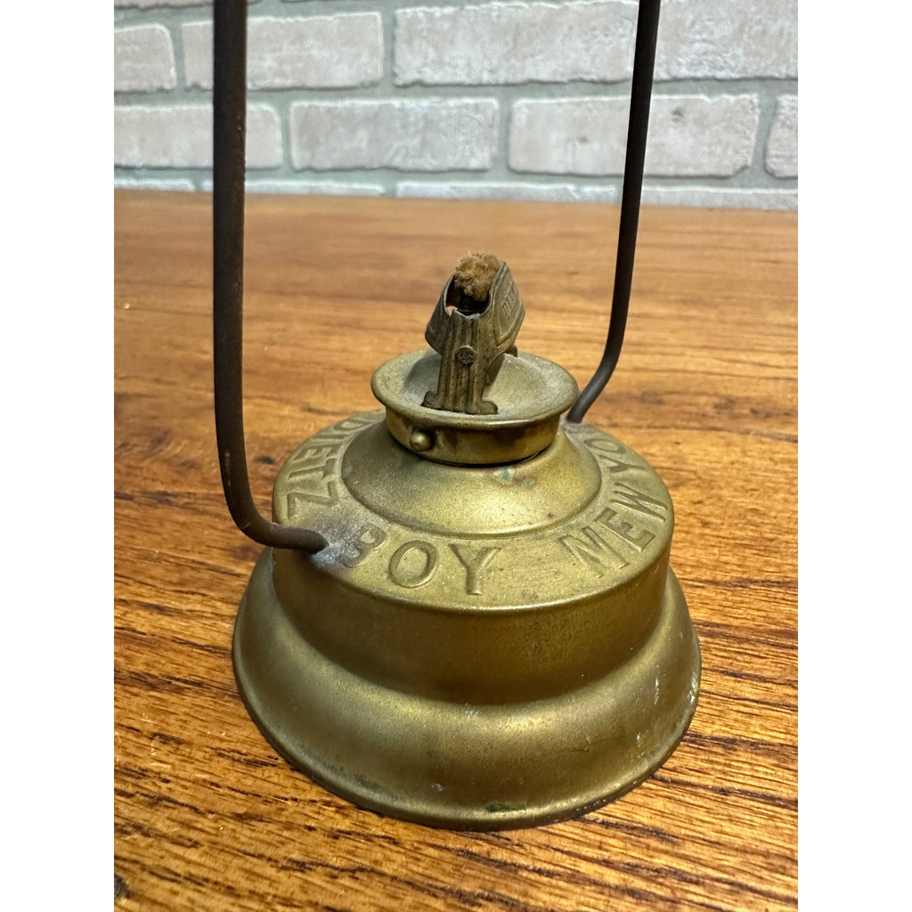 Dietz Brass Boy Lantern Lamp Frame With Burner & wick No Globe For Parts Repair