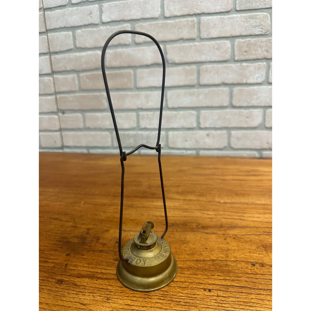 Dietz Brass Boy Lantern Lamp Frame With Burner & wick No Globe For Parts Repair