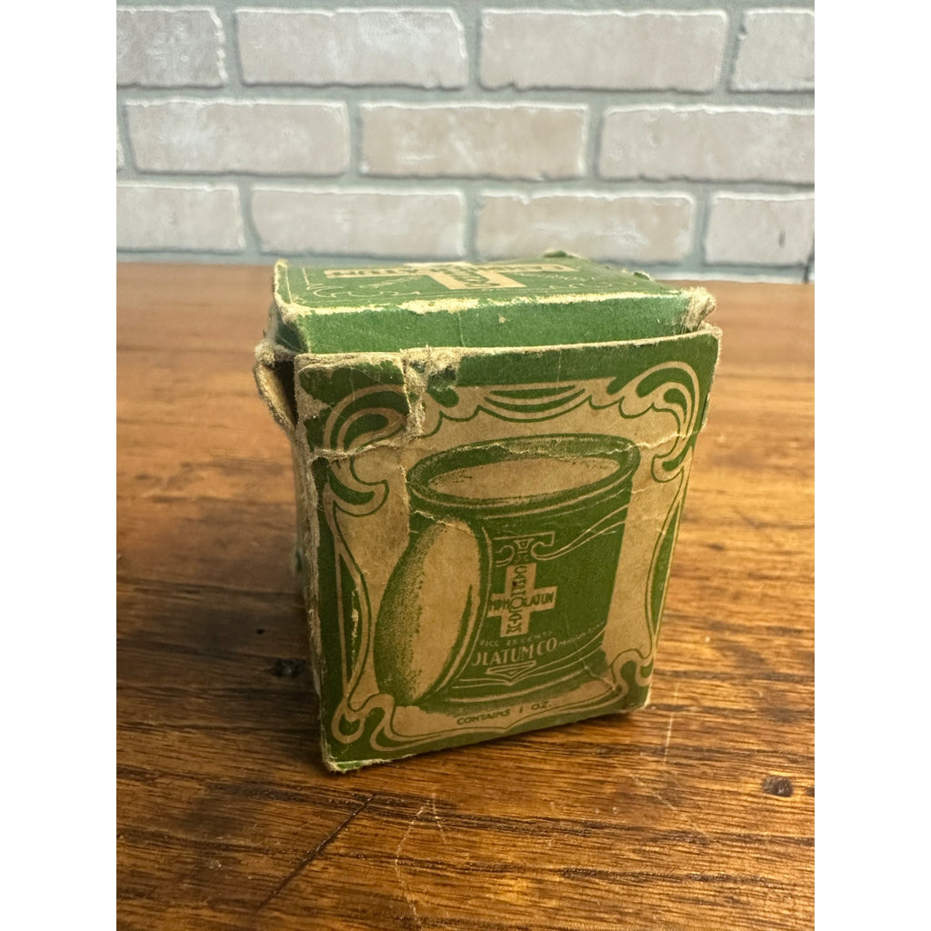 Vintage Early 1900s Campholatum Salve Box & Label for 1oz Jar Medical
