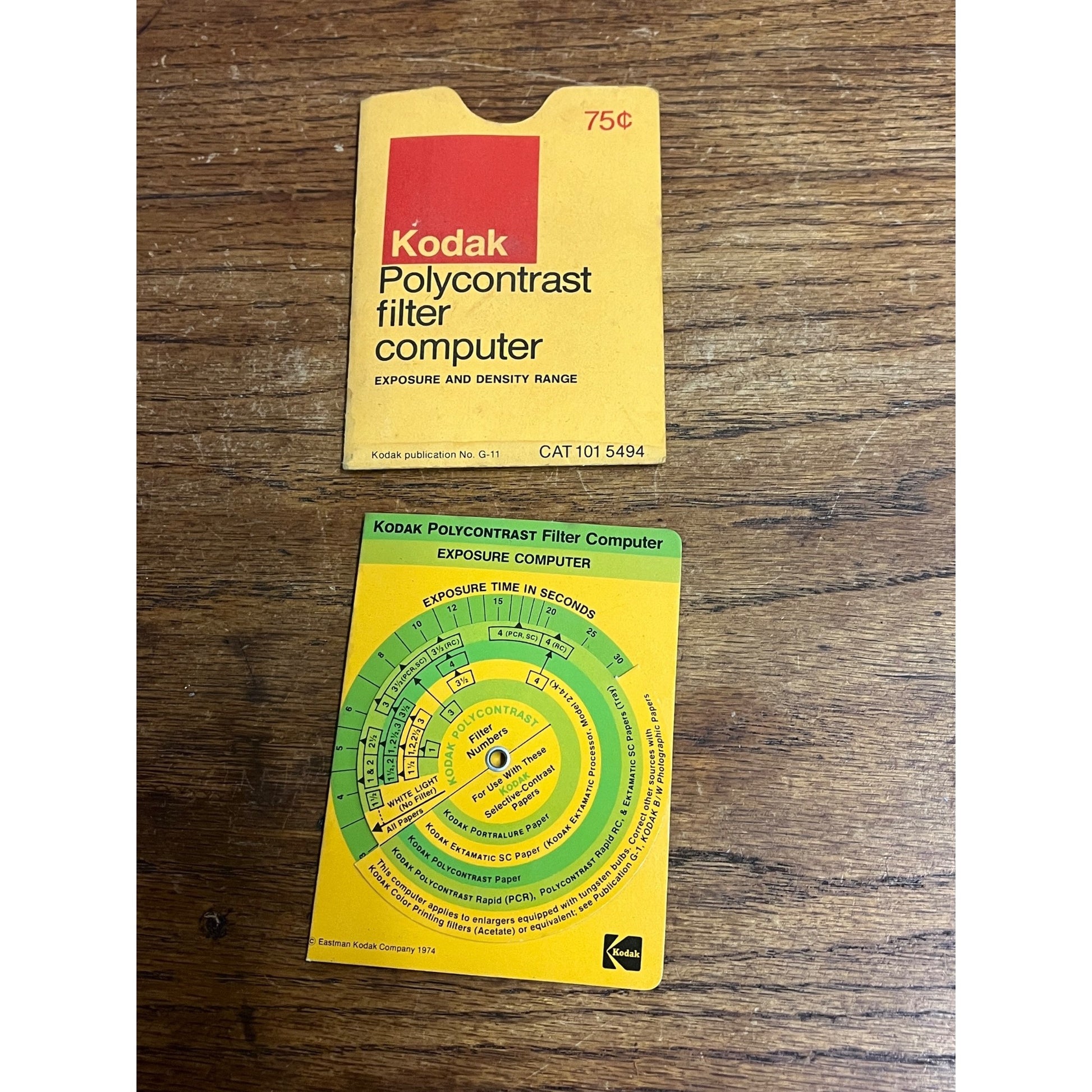 Kodak Polycontrast Filter Computer Exposure and Density Range Guide
