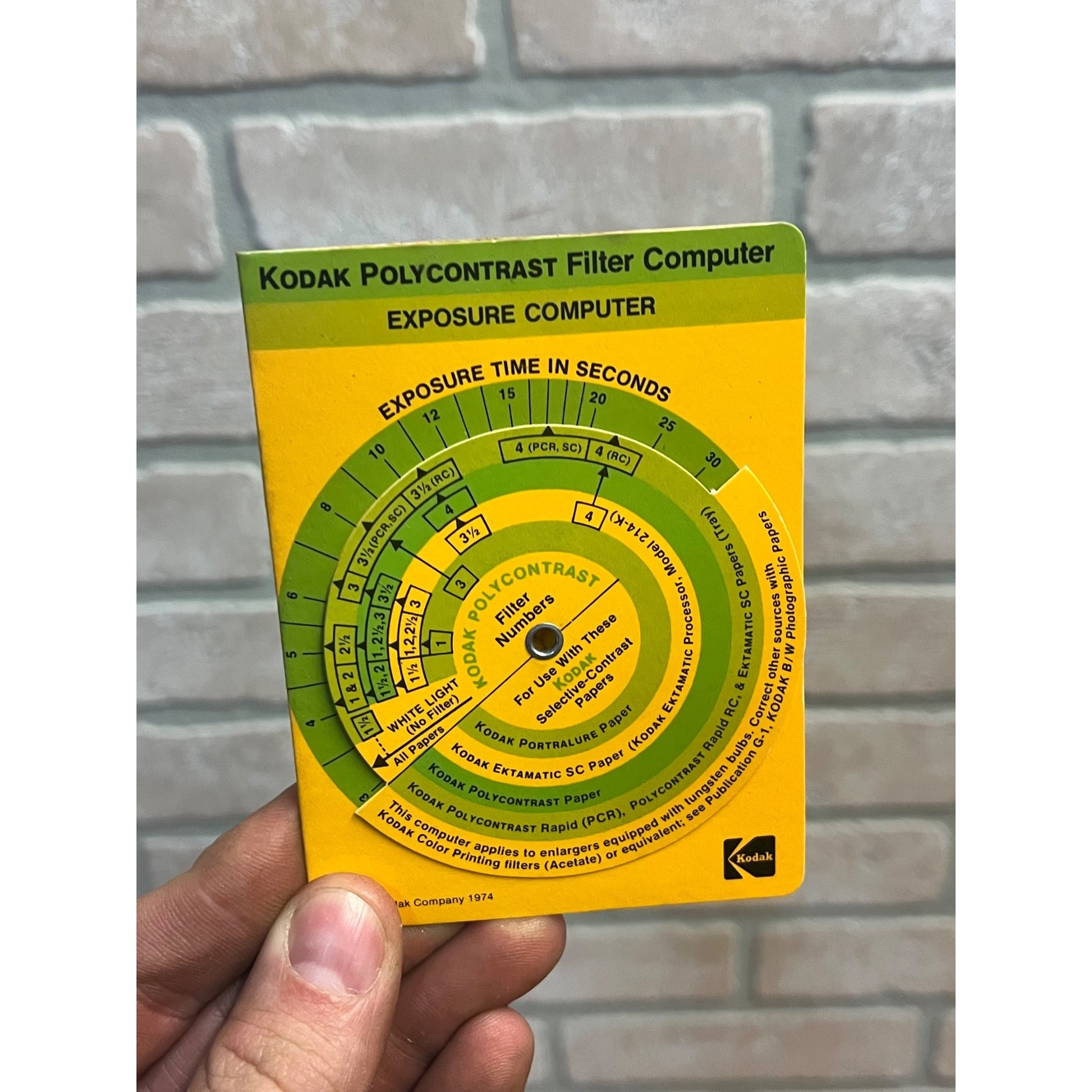 Kodak Polycontrast Filter Computer Exposure and Density Range Guide