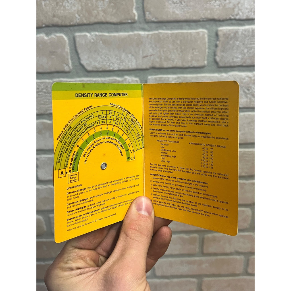 Kodak Polycontrast Filter Computer Exposure and Density Range Guide