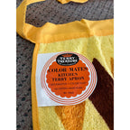 Vintage 1970s NOS Terry Treasure Rooster Kitchen Apron Towel Set MCM Retro US