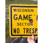 Vintage Wisconsin Licensed Game Farm Tin Metal Sign Hunting