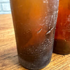 Pair Pre-Pro Schlitz Brewing Company Milwaukee Vintage Amber Beer Bottle Wis - Globe