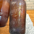 Pair Pre-Pro Schlitz Brewing Company Milwaukee Vintage Amber Beer Bottle Wis - Globe