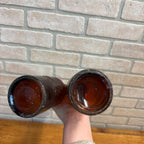 Pair Pre-Pro Schlitz Brewing Company Milwaukee Vintage Amber Beer Bottle Wis - Globe