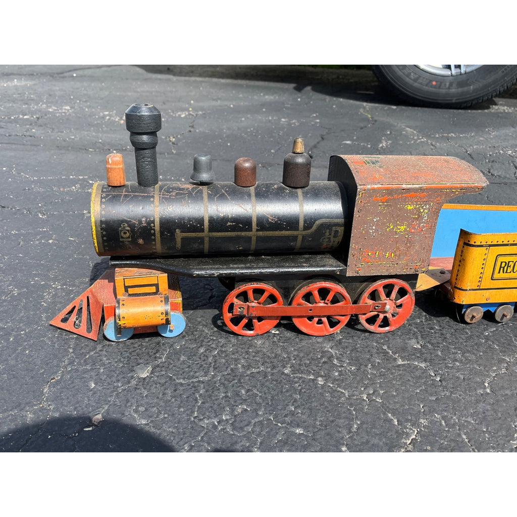 RARE Converse Large Scale Tin Train Toy 4pc Set Locomotive Manila Passenger Car