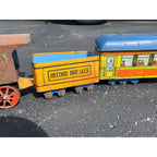 RARE Converse Large Scale Tin Train Toy 4pc Set Locomotive Manila Passenger Car