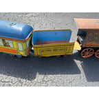 RARE Converse Large Scale Tin Train Toy 4pc Set Locomotive Manila Passenger Car