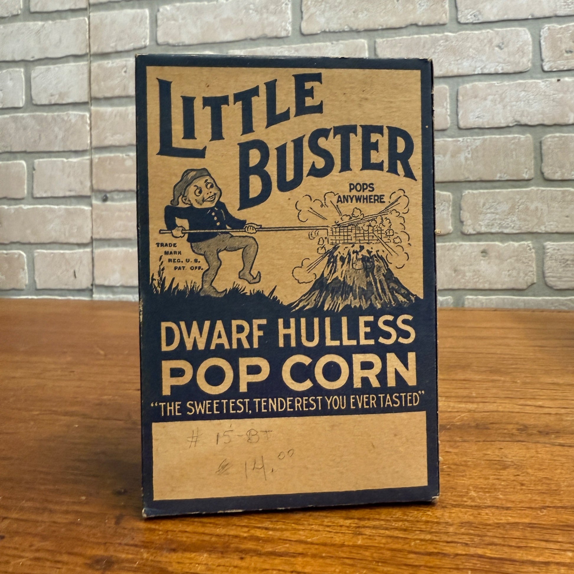 1920s Little Busters Dwarf Hulless Popcorn Box Advertising Movie Theater