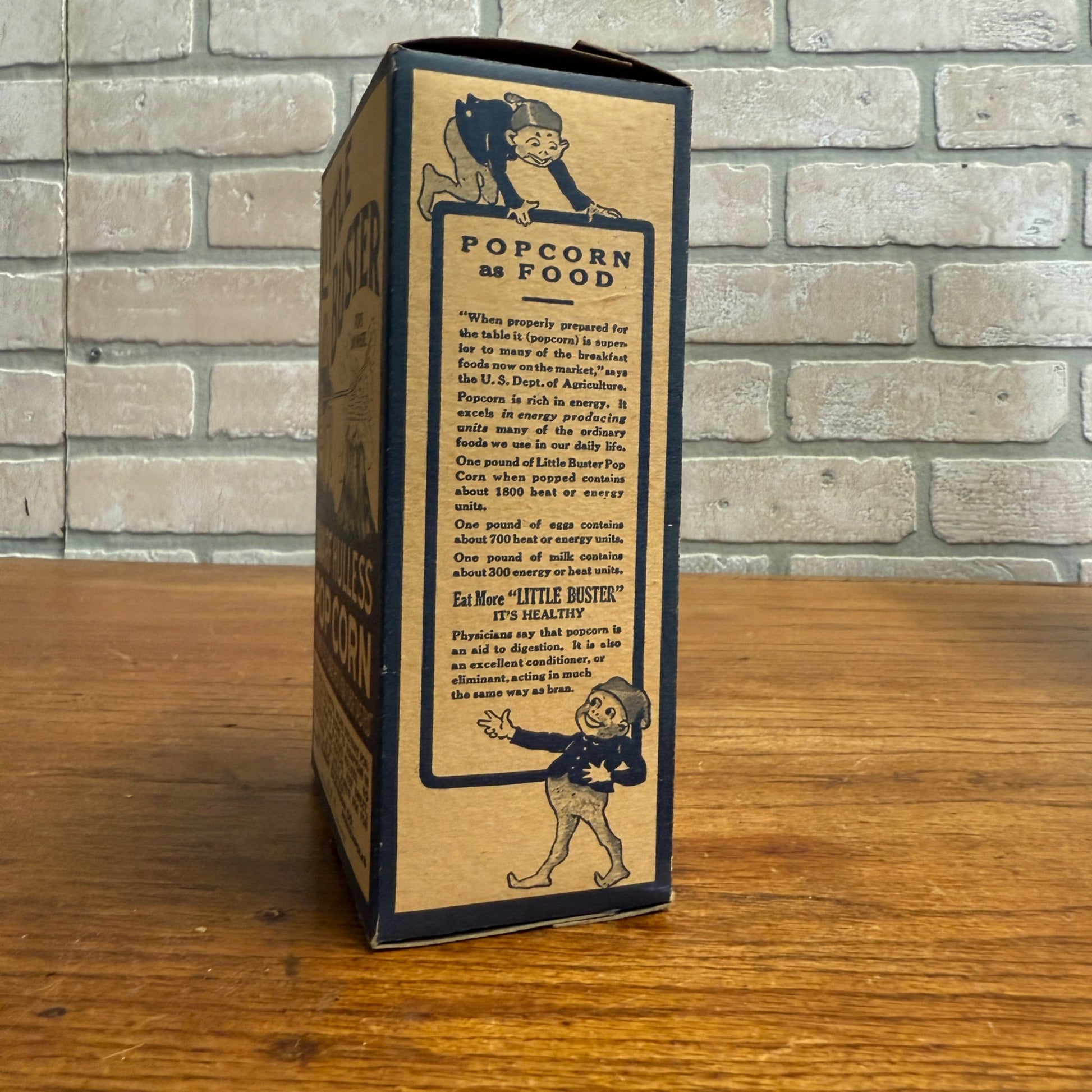 1920s Little Busters Dwarf Hulless Popcorn Box Advertising Movie Theater