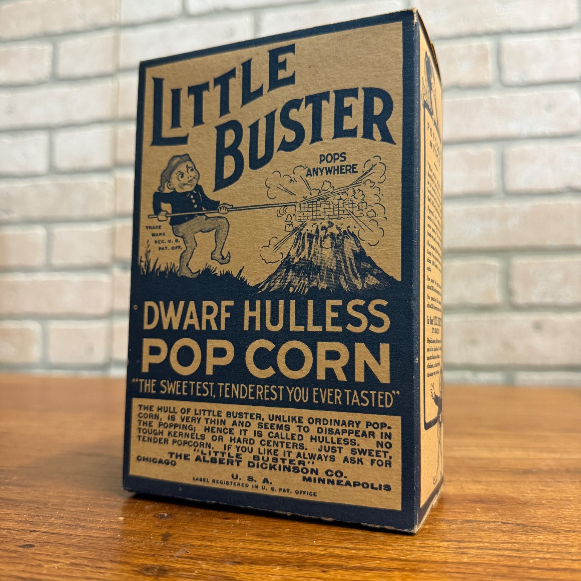 1920s Little Busters Dwarf Hulless Popcorn Box Advertising Movie Theater