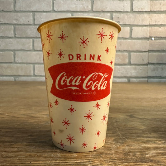 7oz Enjoy Coca Cola Star Things Go Better Coke Fishtail Paper Wax Cup Soda